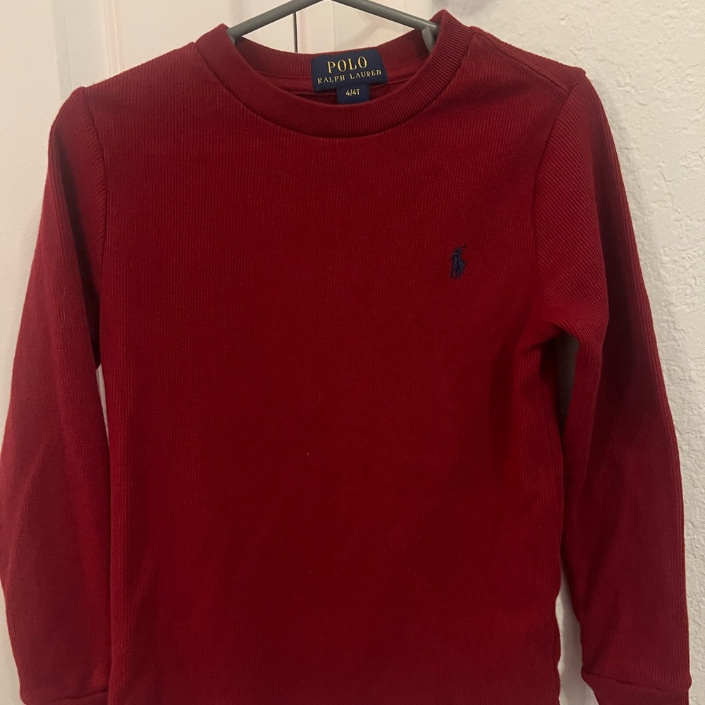 Polo by Ralph Lauren Red Long Sleeve Tee